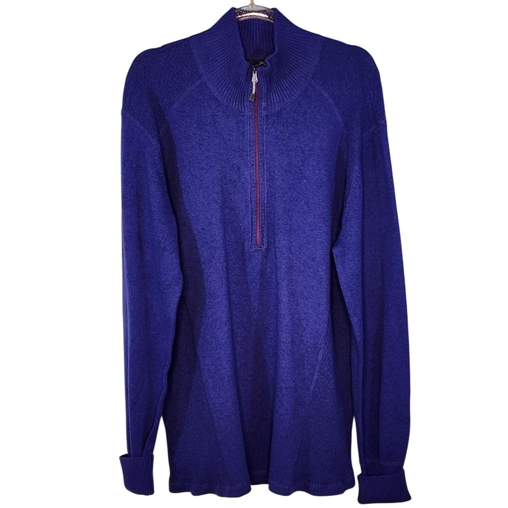 Eddie Bauer Quarter Zip Sweater XXL Purple Orient Blue Gorpcore Hiking Active